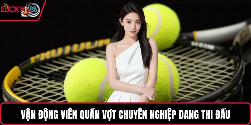 Vận động viên quần vợt chuyên nghiệp đang thi đấu